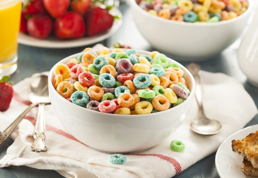 Cereals on recipiente redondo